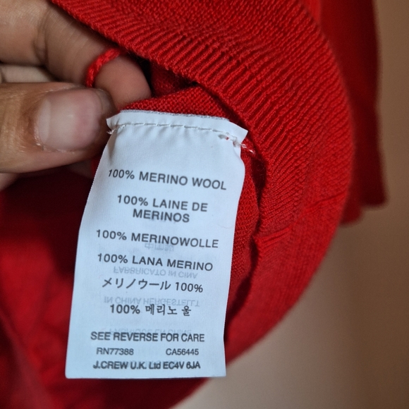 J. Crew Cherry Red Merino Wool Cardigan XXS - Picture 4 of 7